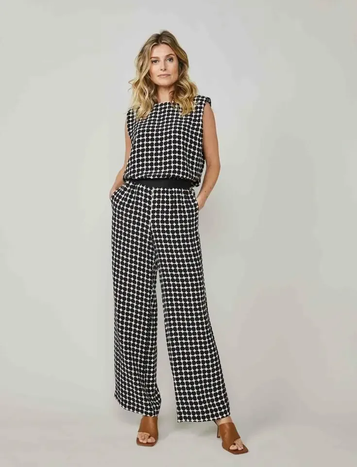 Summum Woman Top met schoudervulling: Print ( SUM.1 )