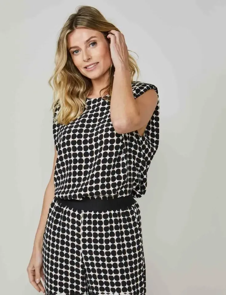 Summum Woman Top met schoudervulling: Print ( SUM.1 )
