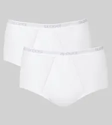 Sloggi Basic Men Maxi: herenonderbroek met opening, 2 pack ( Grijs / wit) ( Slog.94 / Slog.99 )