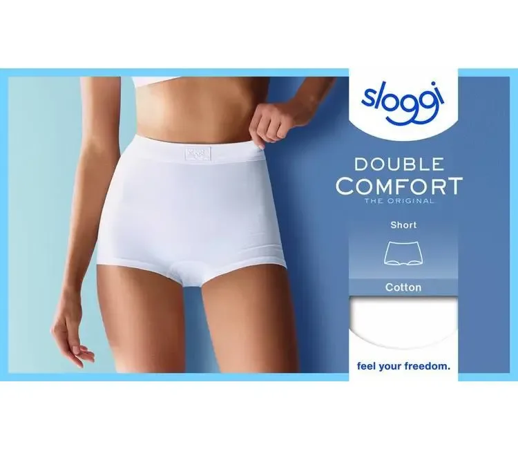 Sloggi Dames Double comfort Short: Wit / Zwart ( Slog.62 / Slog.132 )