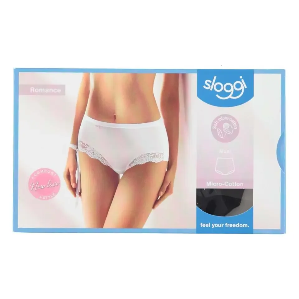 Sloggi Dames Romance Maxi: Wit / Zwart ( Slog.146 / Slog.151 )