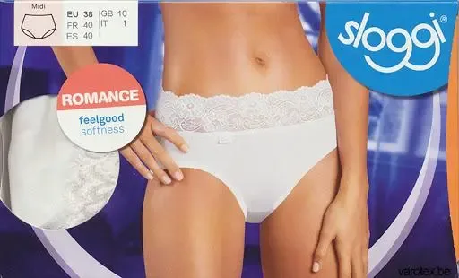 Sloggi Dames Romance Midi: Wit / Zwart ( Slog.145 / Slog.149 )