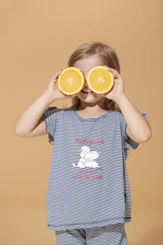 Happy People Meisjes pyjama blauw gestreept ( HAP.27 )