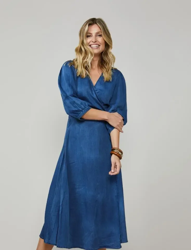 Summum Woman Indigo kleed: overslag ( Sum.9 )