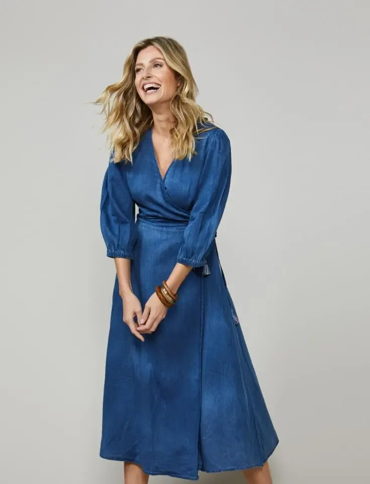 Summum Woman Indigo kleed: overslag ( Sum.9 )
