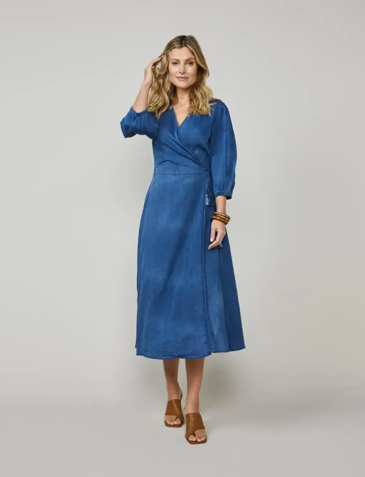 Summum Woman Indigo kleed: overslag ( Sum.9 )