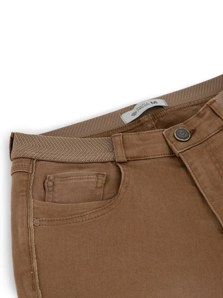 Para Mi Broek: Nikita Elastic Color Denim Camel L30 ( Skinny leg ) ( PARA.178 )