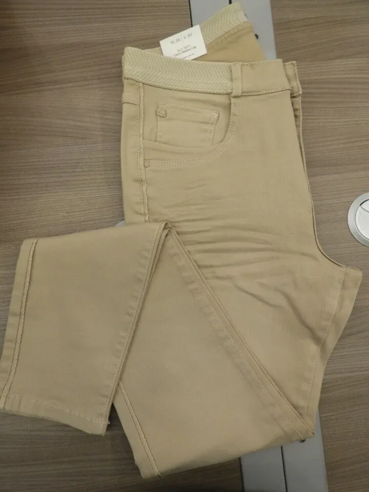 Para Mi Broek: Nikita Elastic Color Denim Beige Marble L30 ( Skinny leg ) ( PARA.185 )