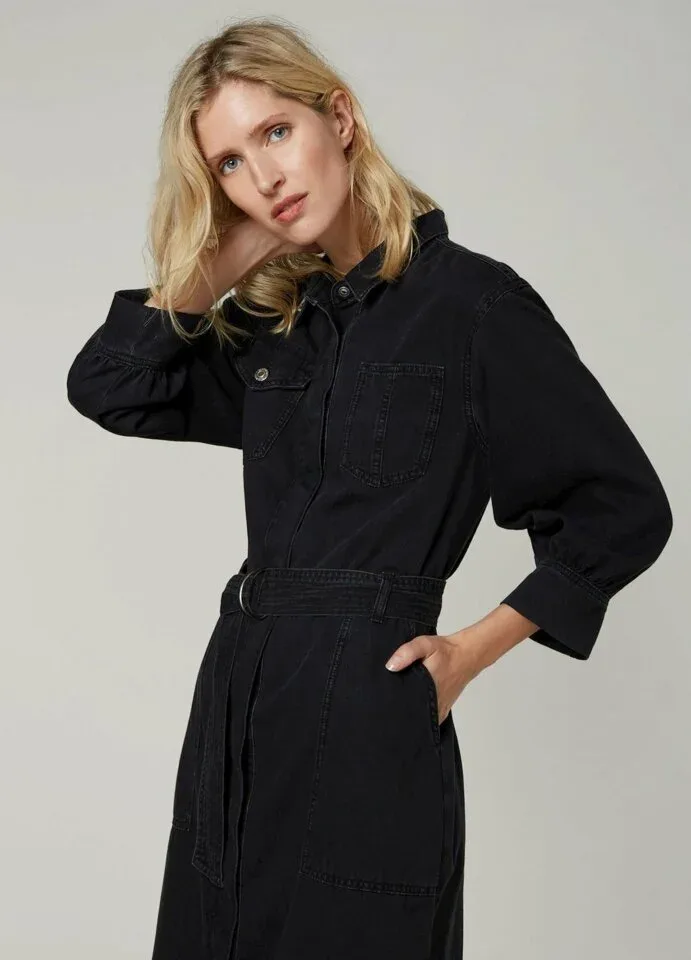 Summum Blue Daze Jeans kleed; Zwart, Ash Denim ( SUM.14 )