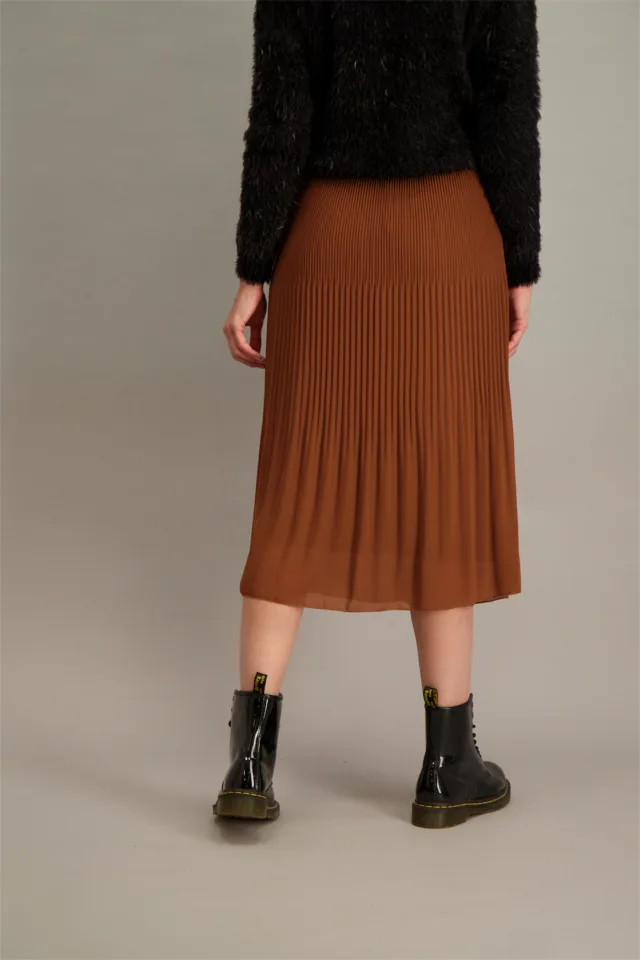 Signe Nature Plissé Rok: Brique kleur ( Signe.1014)