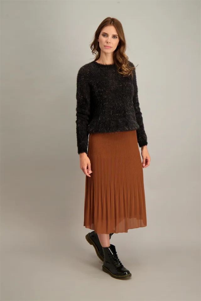 Signe Nature Plissé Rok: Brique kleur ( Signe.1014)