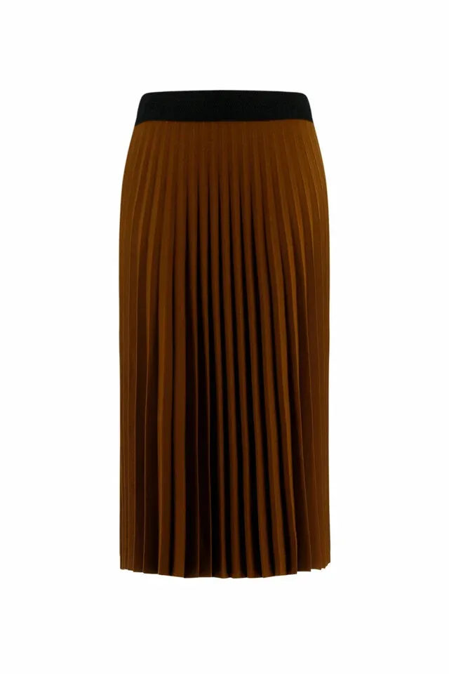 Signe Nature Plissé Rok: Brique kleur ( Signe.1014)