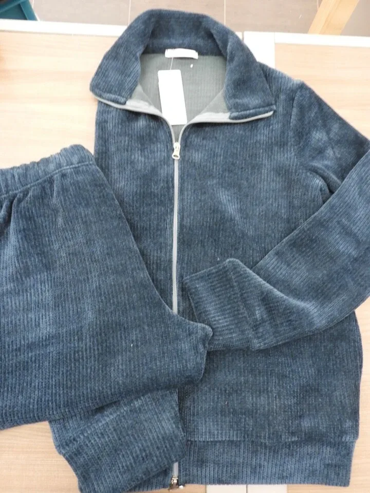 Fida Dames HomeWear met rits: Petrol ( TEX.740 )