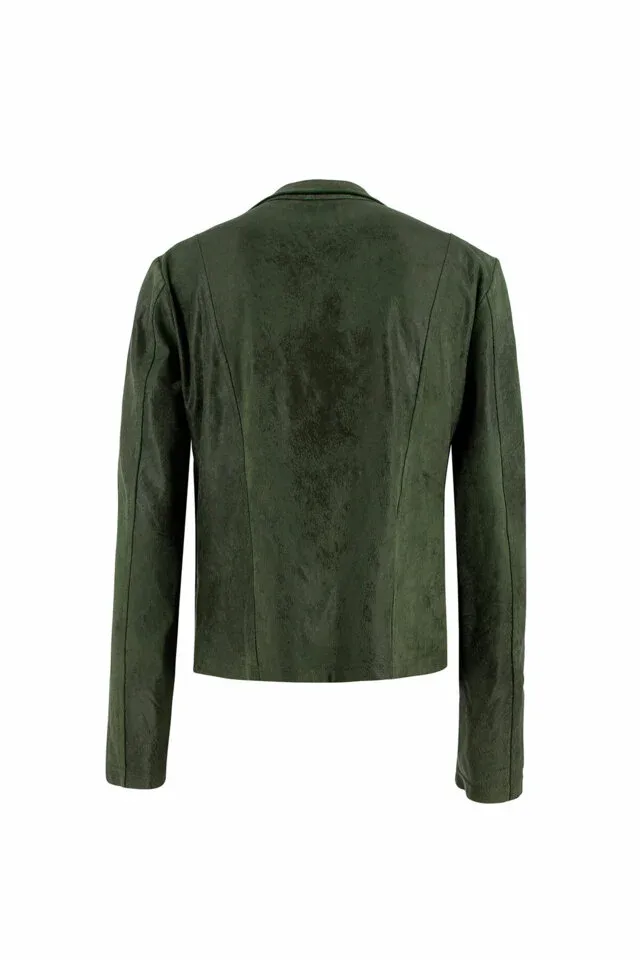 Signe Nature Vest: Suede, Kaki ( Signe.1041 )