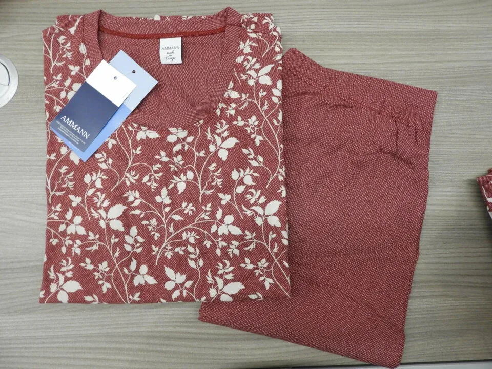 Ammann Dames pyjama: Bordeau, Fine cotton ( AMM.417 )