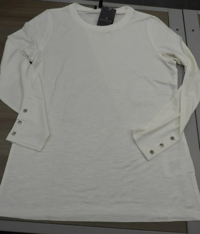 Marble Shirt: Lange mouw, Ecru ( MAR.130 )