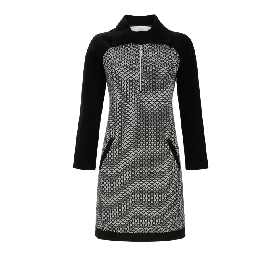 Ringella Dames slaapkleed / Homewear: Zwart, kol met rits ( RIN.309 )