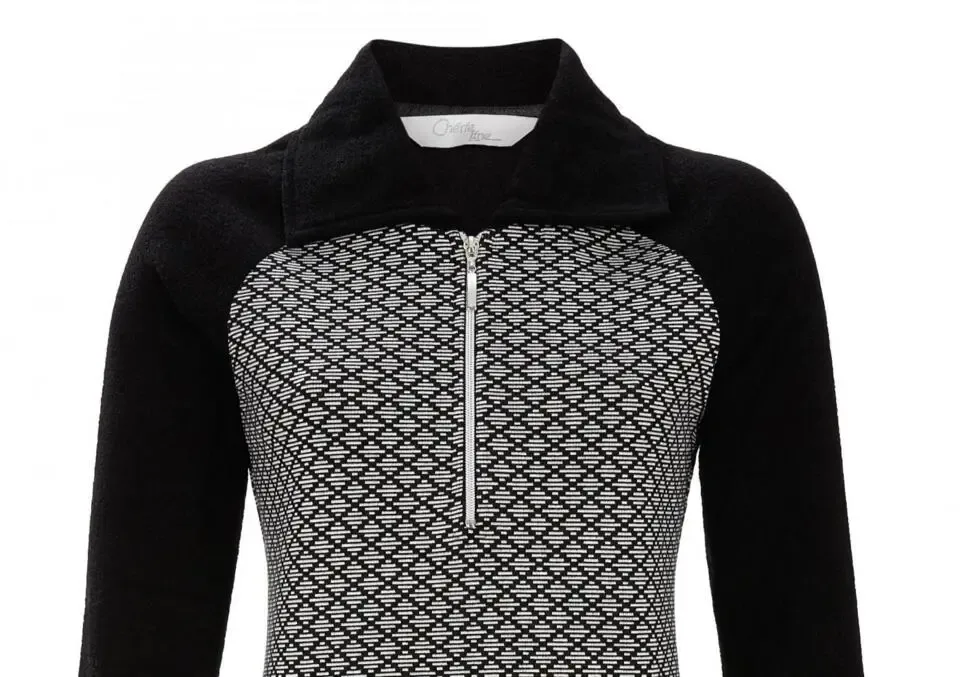 Ringella Dames slaapkleed / Homewear: Zwart, kol met rits ( RIN.309 )