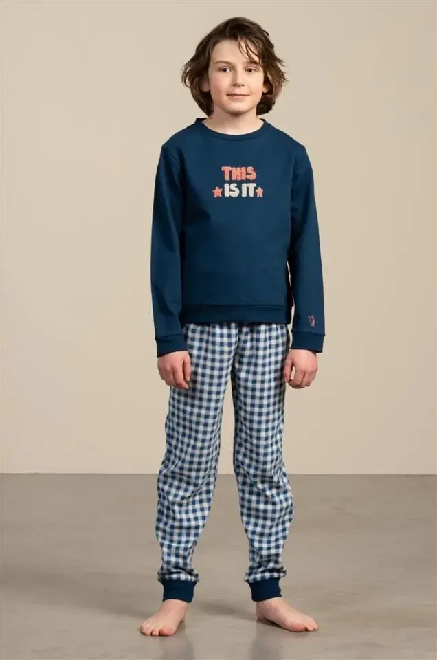 Eskimo Jongens pyjama: Sam, Gemoltoneerd + fleece broek ( ESK.1699 / ESK.1703 )