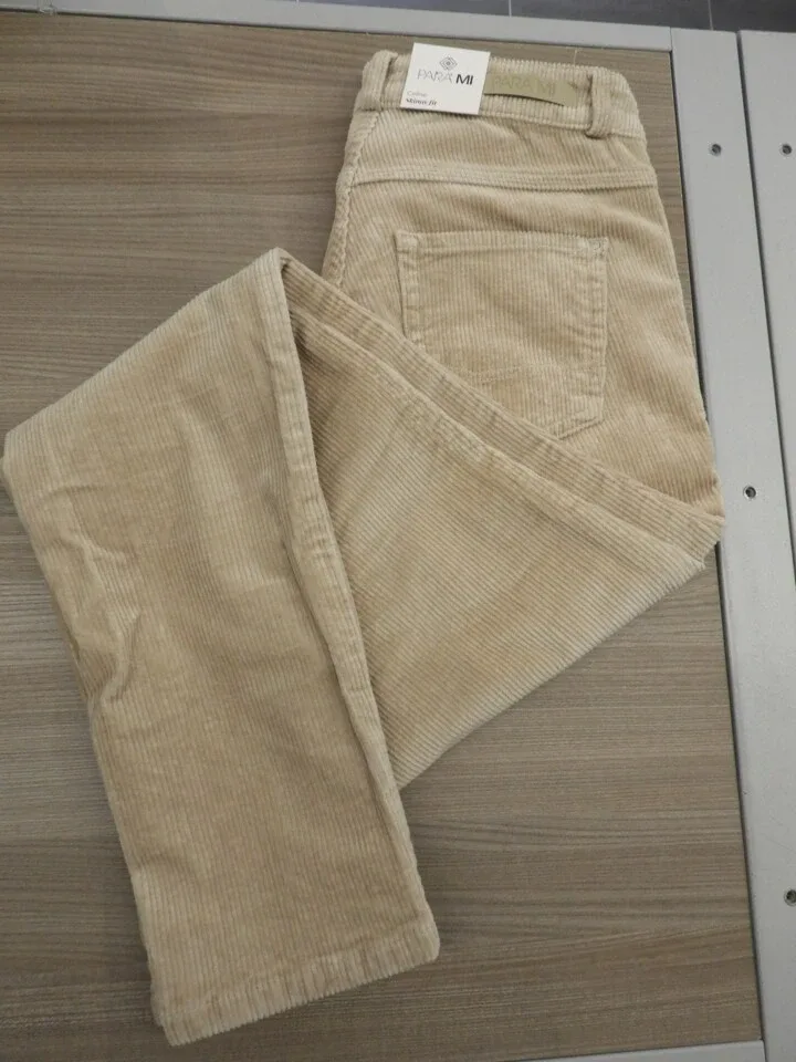 Para Mi Broek: Celine Vintage Corduroy, Beige Marble, L32 ( PARA.192 )
