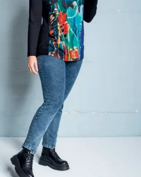 Kj Brand Dames Jeans broek: Elastiek, small kuit ( BRA.235 )