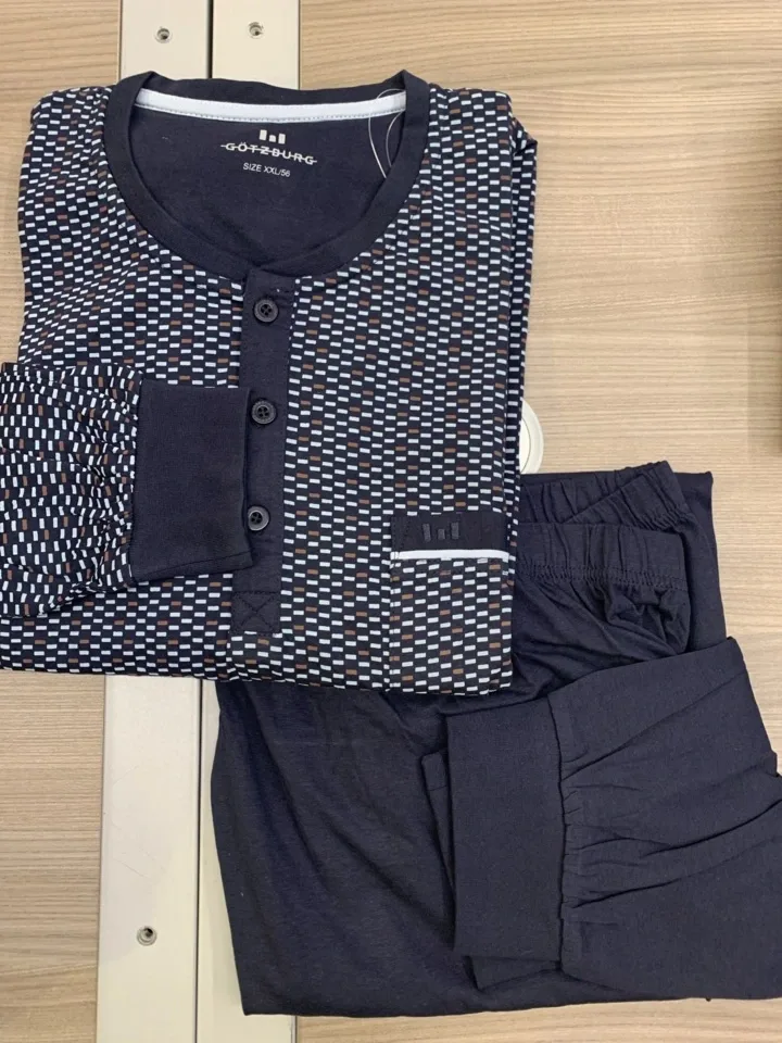 Gotzburg Heren pyjama: Donker blauw, tot 3XL ( GOT.7 )