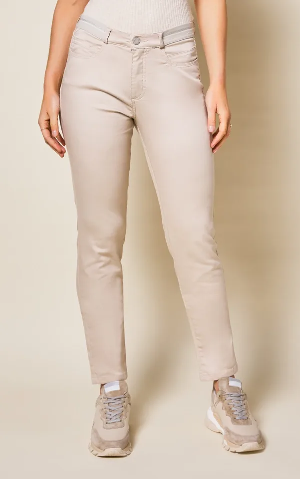 Para Mi Dames broek: Celine Elastic, Heaven uni, Beige, L32 ( PARA.207 )