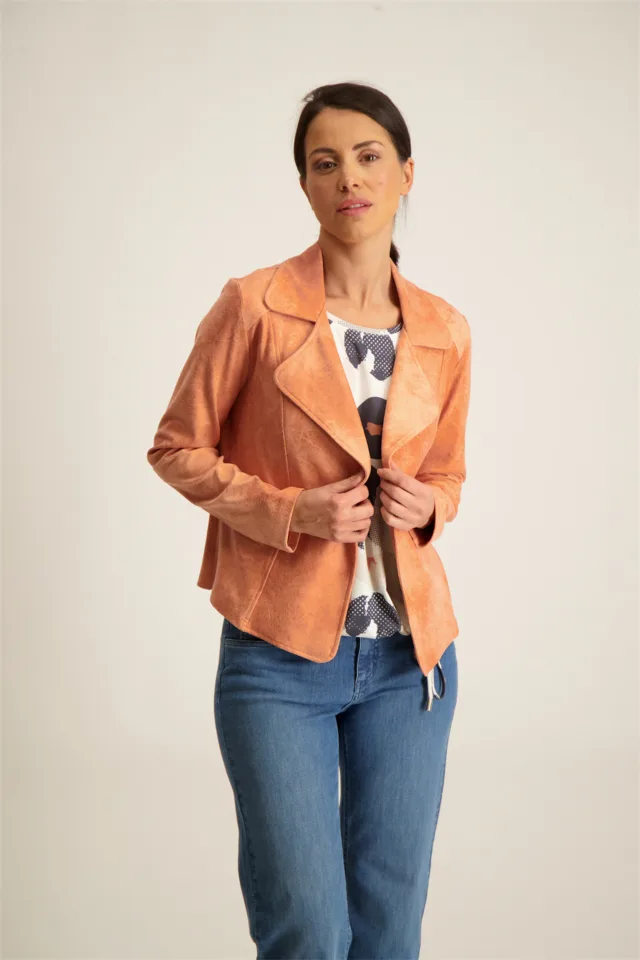 Signe Nature Vest: Suede, Peach kleur ( Signe.1055 )