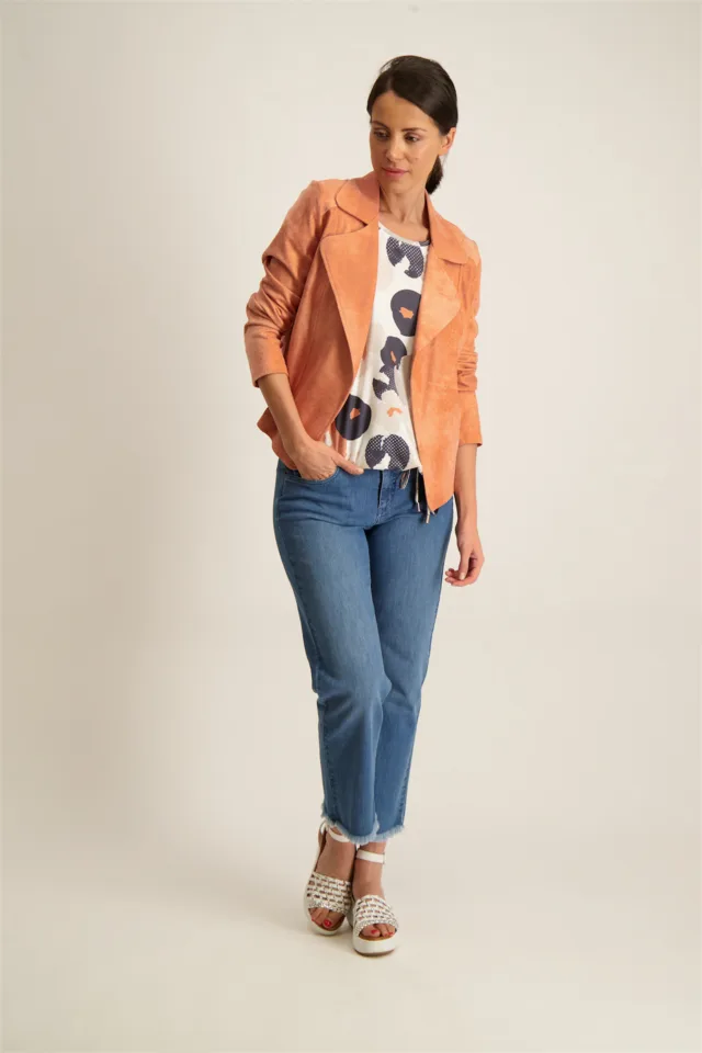 Signe Nature Vest: Suede, Peach kleur ( Signe.1055 )