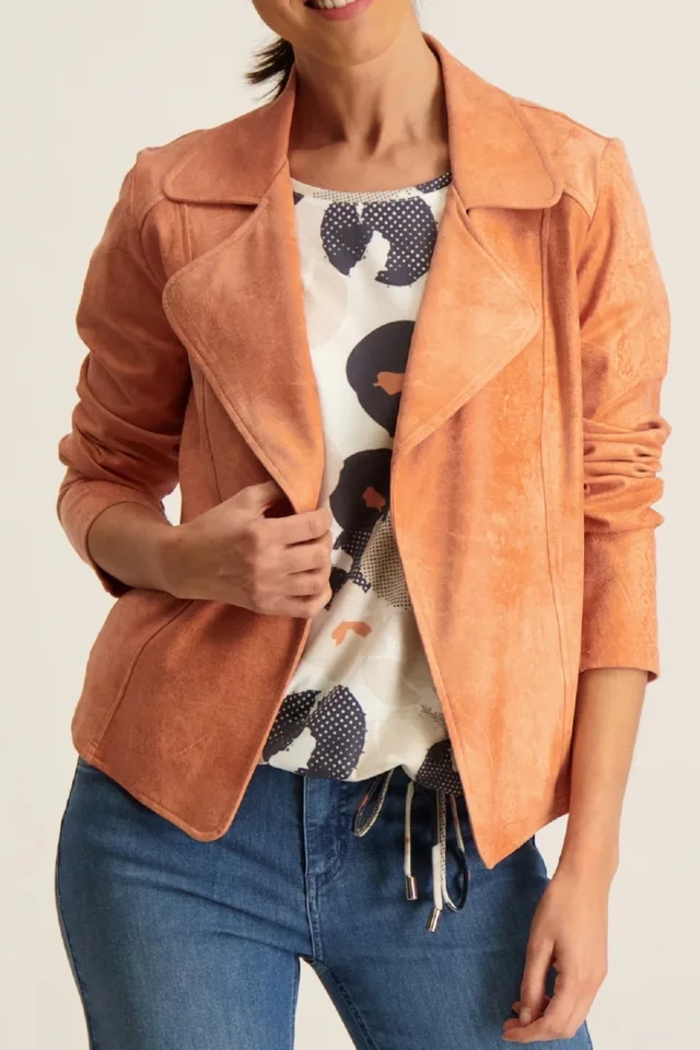 Signe Nature Vest: Suede, Peach kleur ( Signe.1055 )