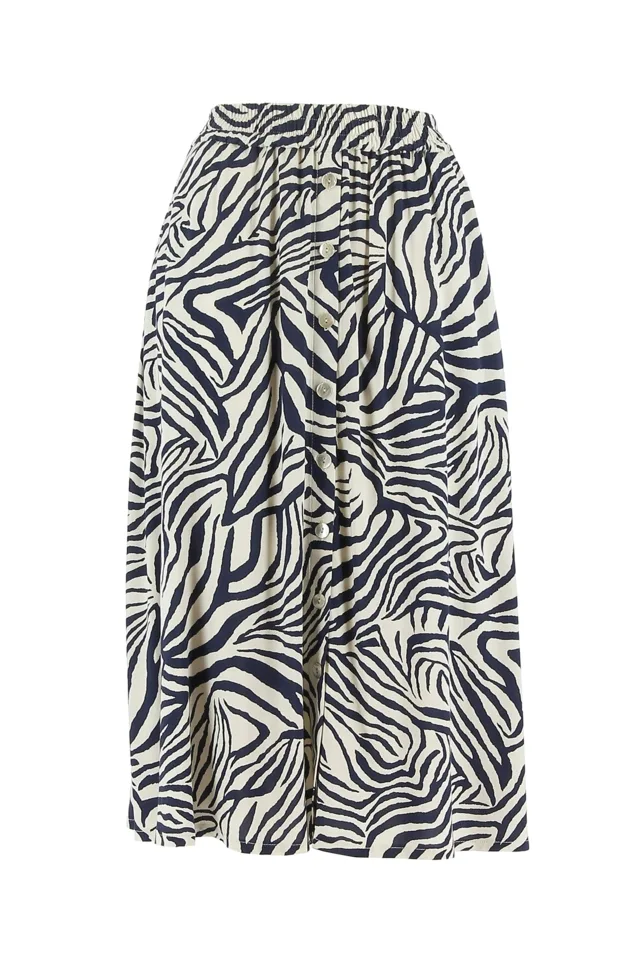 Signe Nature Rok: Blauw / ecru, elastiek in de lenden ( Signe.1047 )