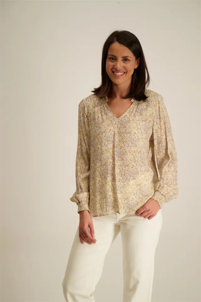 Signe Nature Bloes: beige geprint ( Signe.1077 )