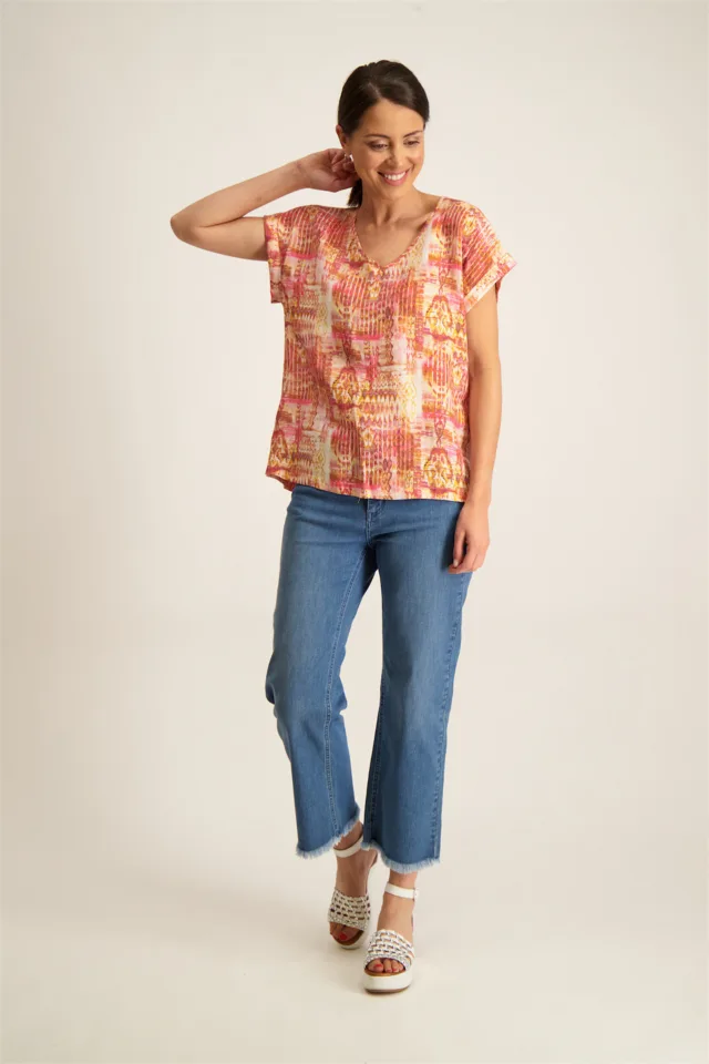 Signe Nature Linnen bloes: Multi color ( Signe.1085 )