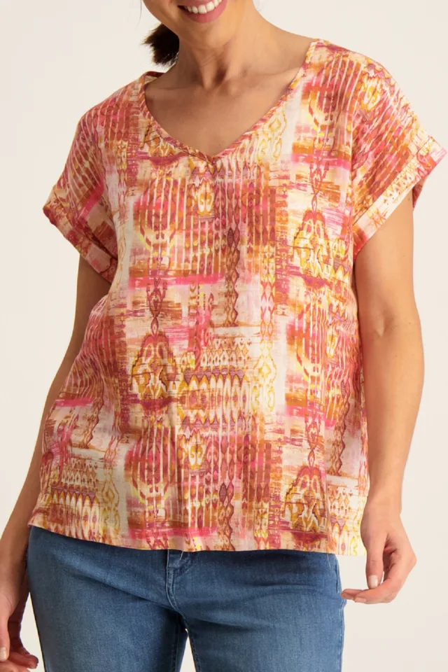 Signe Nature Linnen bloes: Multi color ( Signe.1085 )