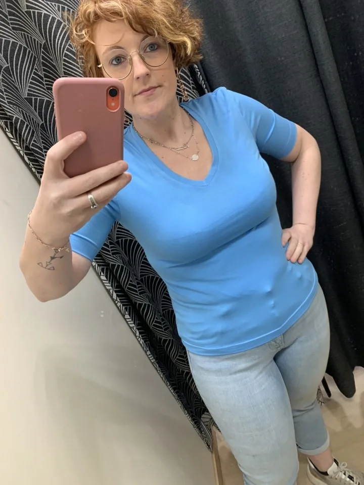 Eugen Klein T-shirt: Blauw tot maat 52 ( EUG.75 )