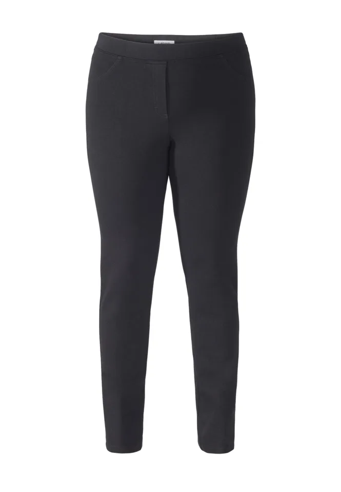 KJ Brand Dames broek: Jenny, Marine blauw, elastiek in de lenden, TOPPER!! ( BRA.245 )