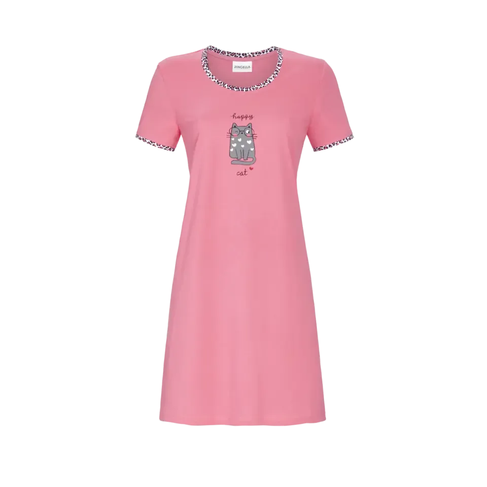Ringella Dames nachthemd: Korte mouw, roze ( RIN.323)