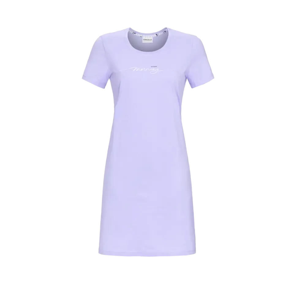 Ringella Dames nachthemd: Korte mouw, licht blauw ( RIN.324 )