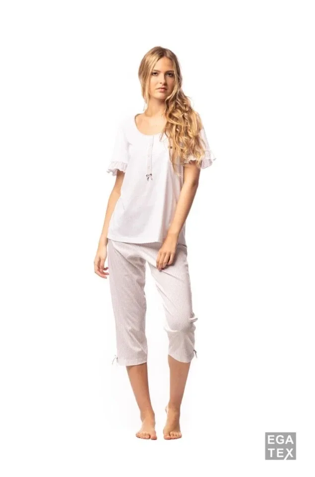 Egatex Dames Pyjama: Korte mouw / capri ( EGA.266 )