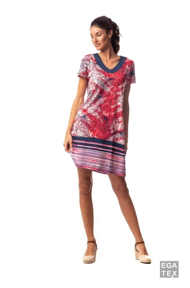 Egatex Bain soleil: rood, korte mouw, tot 3XL ( EGA.285 )
