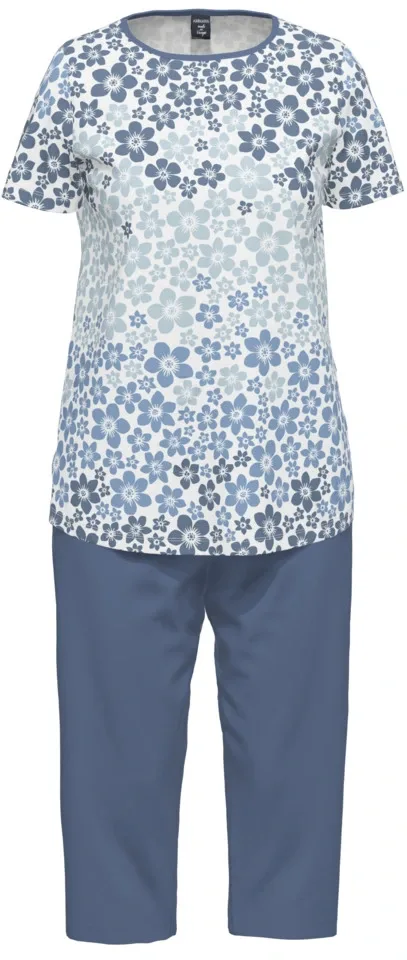 Ammann Dames Pyjama: Korte Mouw, 3/4 broek 100% Katoen ( AMM.470 )