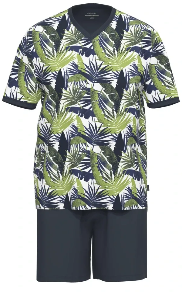 Ammann Heren Pyjama: Korte mouw / short, geprint, Light cotton ( AMM.478 )