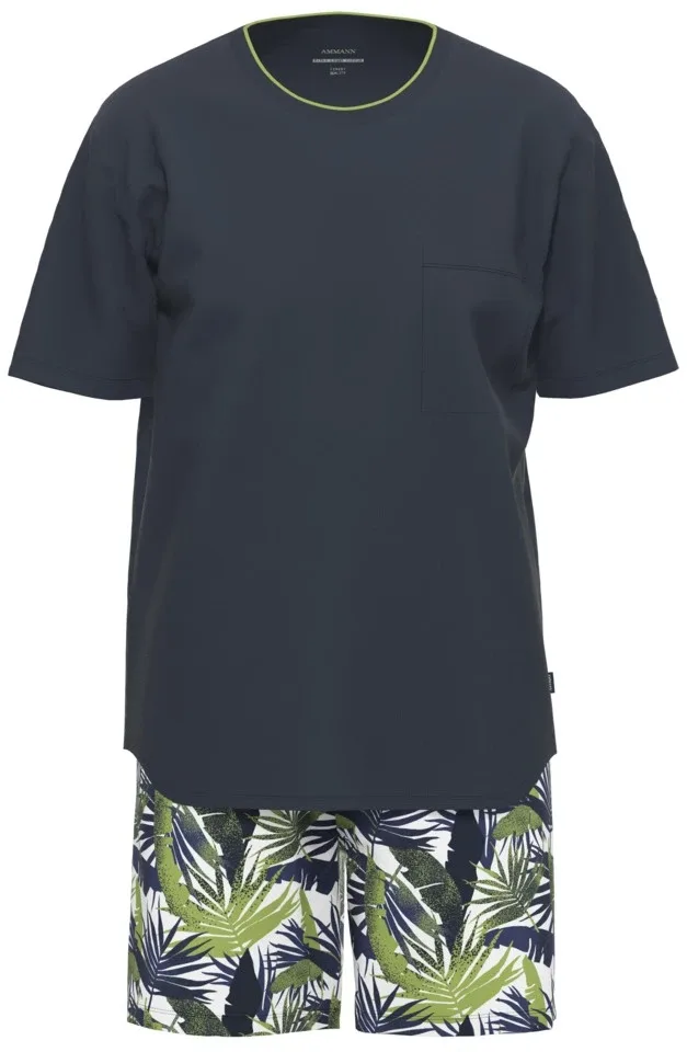 Ammann Heren Pyjama: Korte mouw / short, geprinte short Light cotton ( AMM.483 )