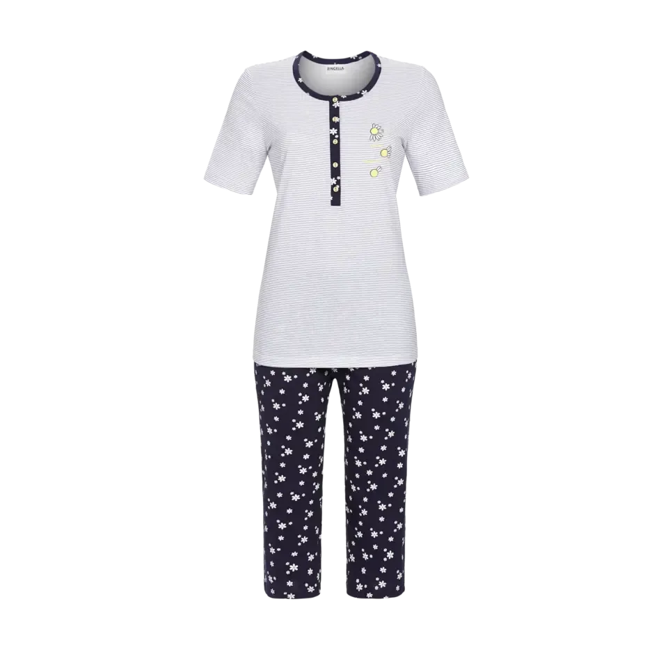 Ringella Pyjama: Blauw gestreept 100% Katoen ( RIN.357 )