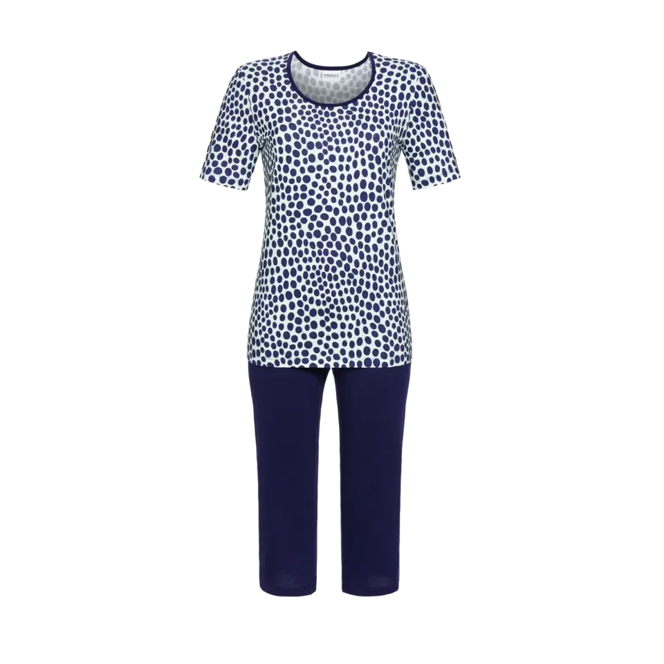 Ringella Pyjama Dames: Blauw, capri broek, tencel tot maat 54 ( RIN.348 )