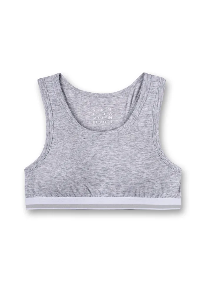 Sanetta meisjes Bustier top: grijs ( SAN.15 )