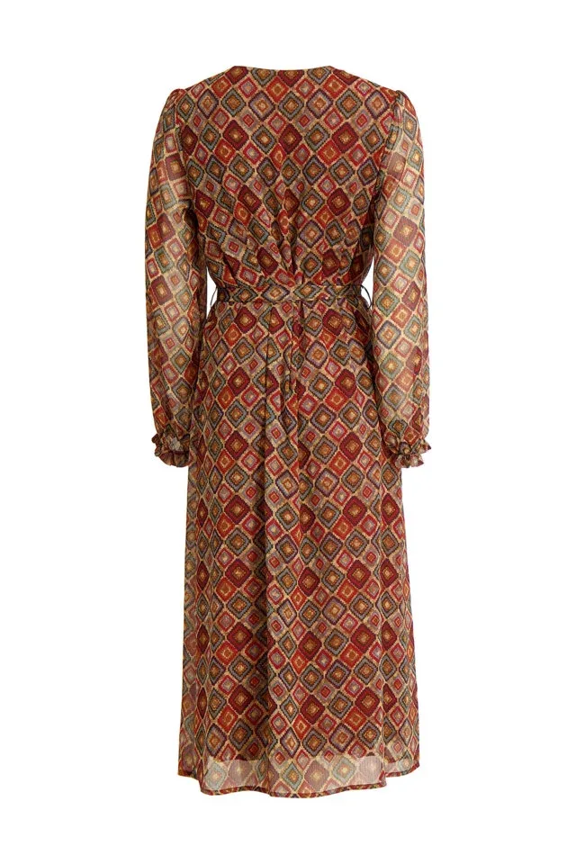 Signe Nature Kleed: Bordeau print, kuitlengte ( SIGNE.1094 )