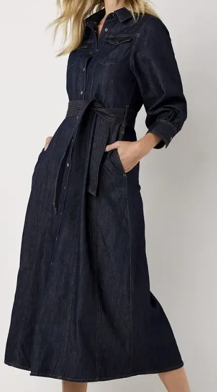 Summum Jeans Kleed: Lang met riem ( SUM.38 )