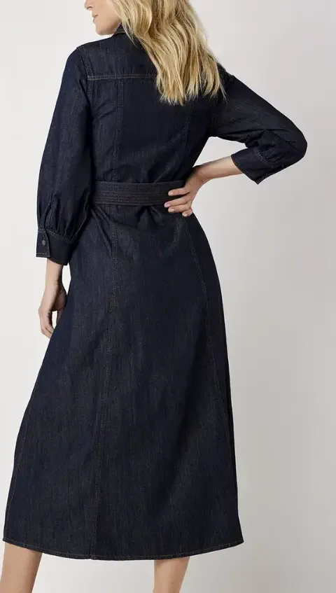 Summum Jeans Kleed: Lang met riem ( SUM.38 )