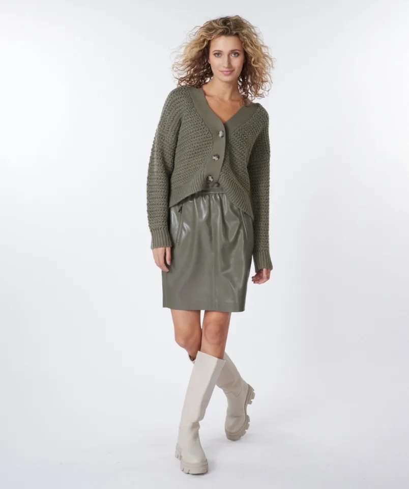 Esqualo Gilet: Groen, grove brei ( ESQ.238 )